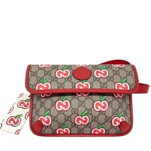Gucci Limited Edition Apple GG Supreme Fanny Pack Waist Belt Bag